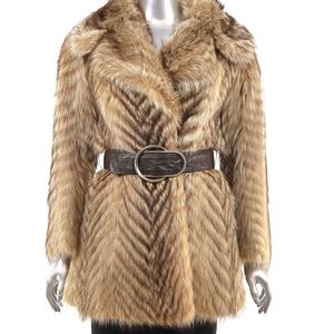 Racoon fur coat / jacket brown size S